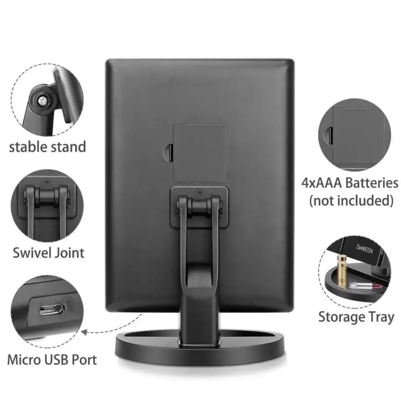 Oem Led Makeup Mirror Screen Touch Led Lightes Mirror Foldable Dust-proof Makeup Mirror Whole Sale