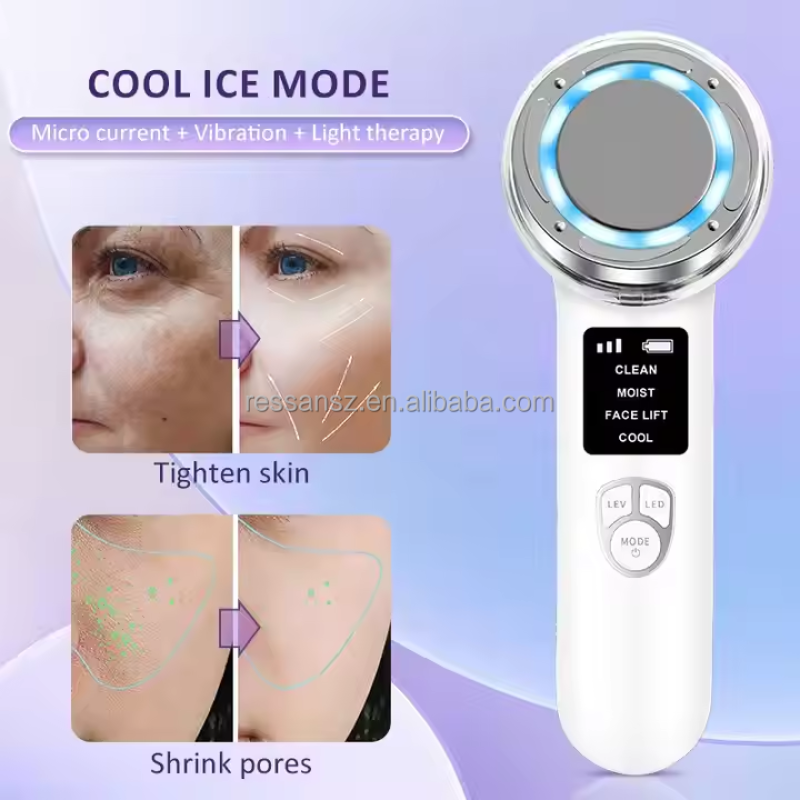 5-in-1 Facial Massager Microcurrent Facial Device Home Lifting Light Therapy Facial Device Suitable for Neck Eyes and Face