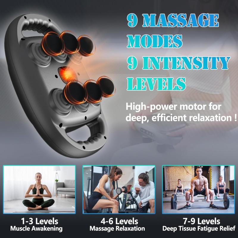 Custom Logo Best Hand Held Portable Pro Muscle Massage Gun Machine Parts Deep Tissue Vibration Body With 6 Massage Head