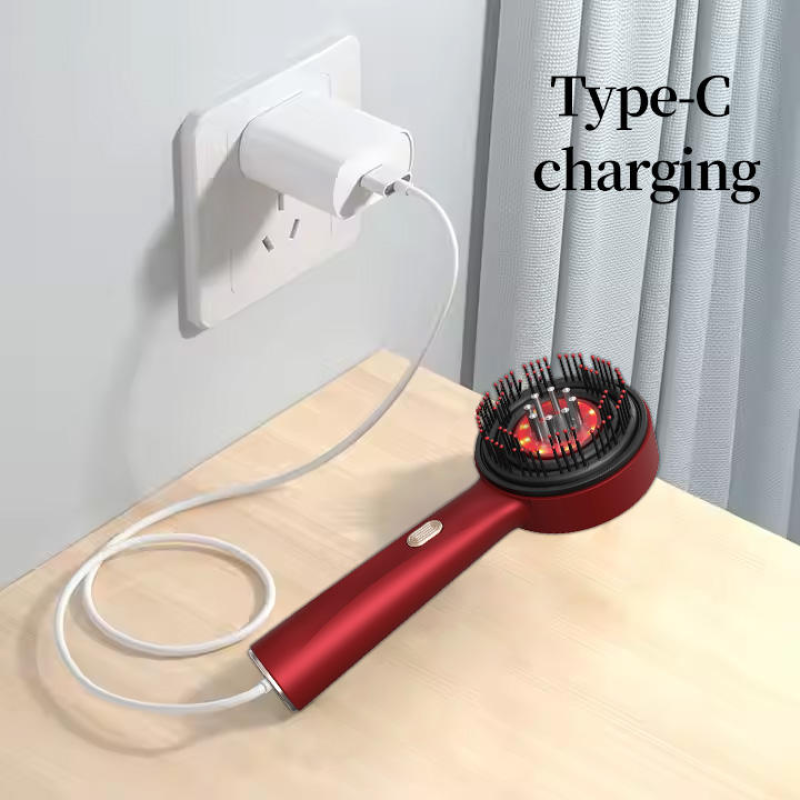 Electric Vibration Massage Comb for Hair Growth Follicle Comb Scalp Oil Liquid Applicator Anti-Loss Head Makeup Tool