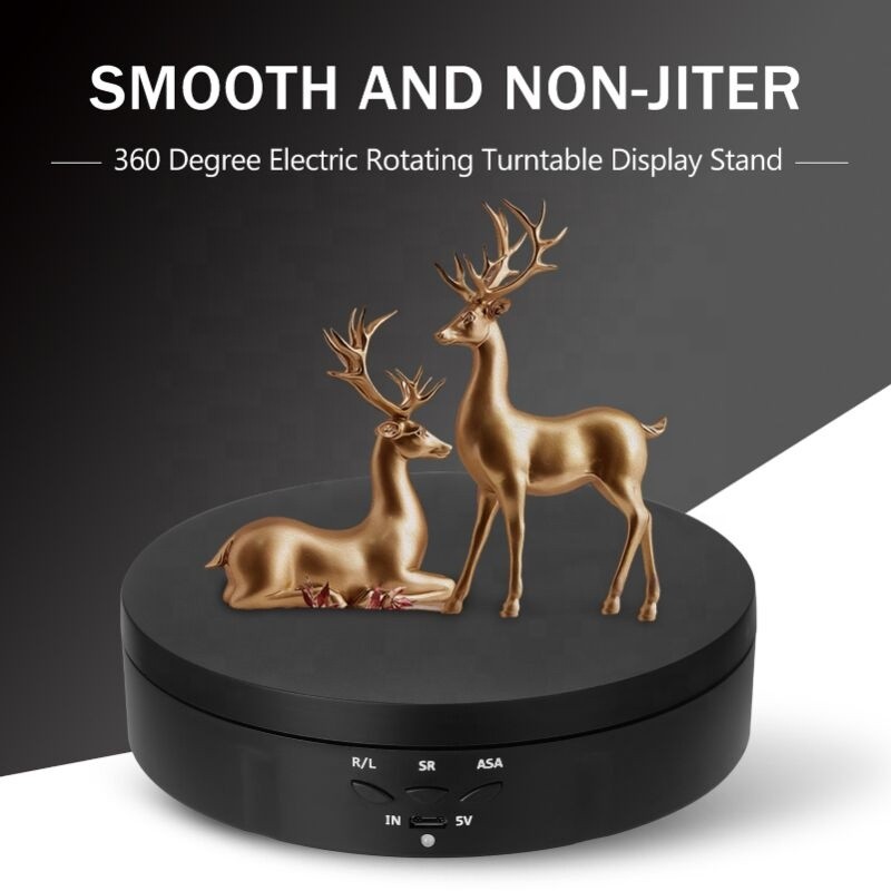3 Speed Electric Rotating Display Stand 360 Degree Jewelry Turntable Rotating Base Rotary Table for Photography Video Shoot Prop