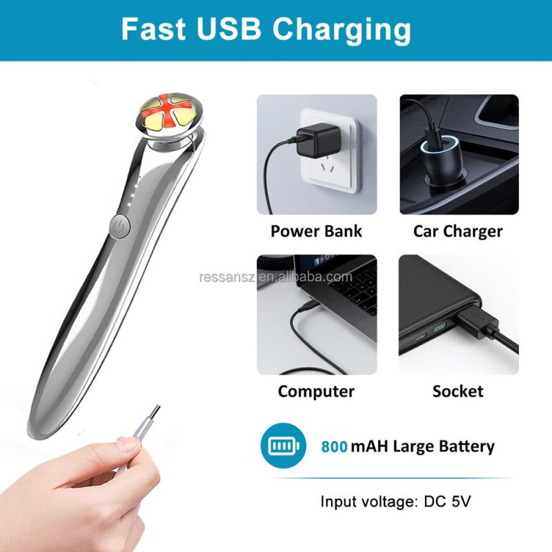 Rechargeable Home Use Facial Eye Lifting Beauty Device Hand-Held Radio Frequency Microcurrent Facial Massager Birthday Gift