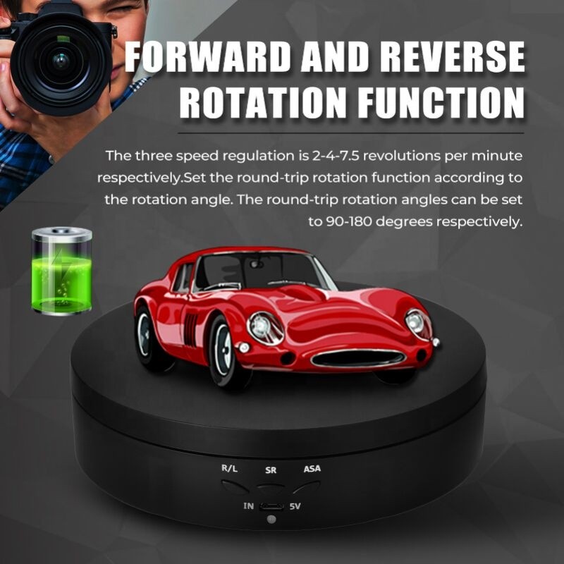 3 Speed Electric Rotating Display Stand 360 Degree Jewelry Turntable Rotating Base Rotary Table for Photography Video Shoot Prop