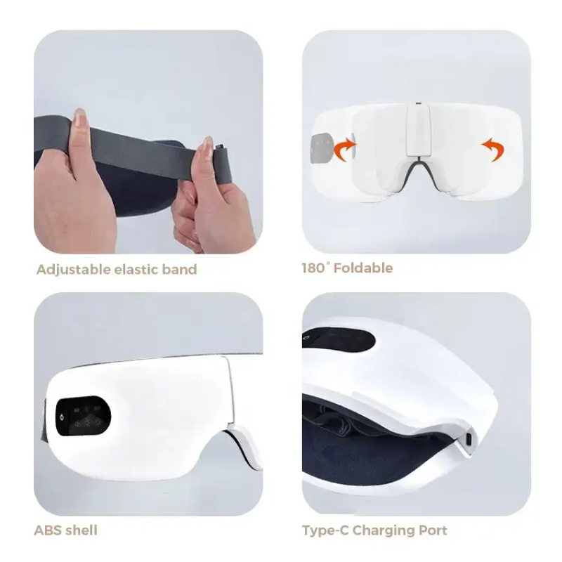 Electric Portable Eye Massager With Heat,Music Rechargeable Eye Heat Massager Mask