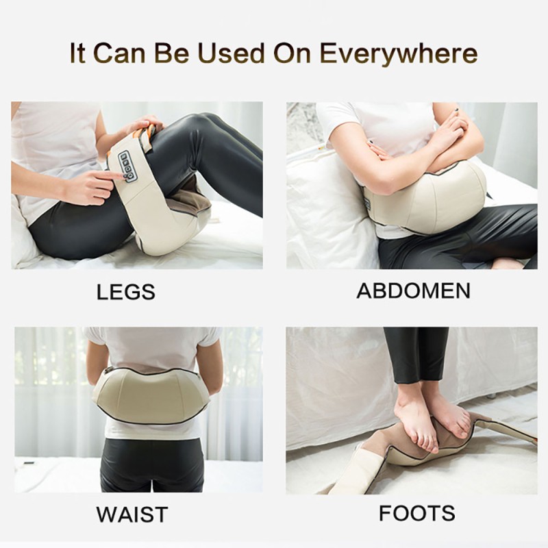 U Shape Electrical Shiatsu Back Neck Shoulders Body Massager Infrared Heated 4D Kneading Car/Home Massage Shawl Device