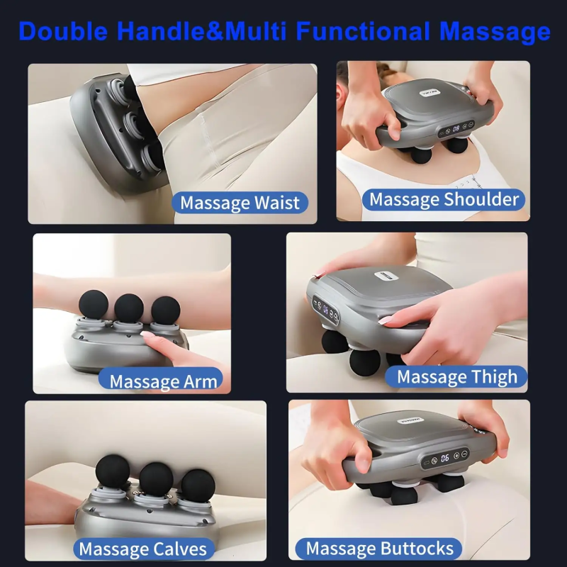 New Products Infrared Percussion Body Massager Vibrator Electric Powerful Deep Muscle Six Head Wireless Fascia Massage Gun