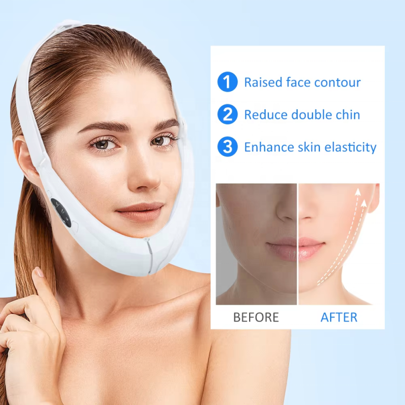 NEW EMS Double Chin V Shape Lift Belt Facial Lifting Massager 5 Modes Face Slimming Vibration Face Lift Tighten Device Skin Care