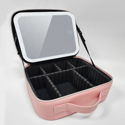 Factory Price Travel Makeup Bag With Led Lighting Mirror 3 Color Setting Cosmetic Beauty Case Vanity Bag for Women Make up Case