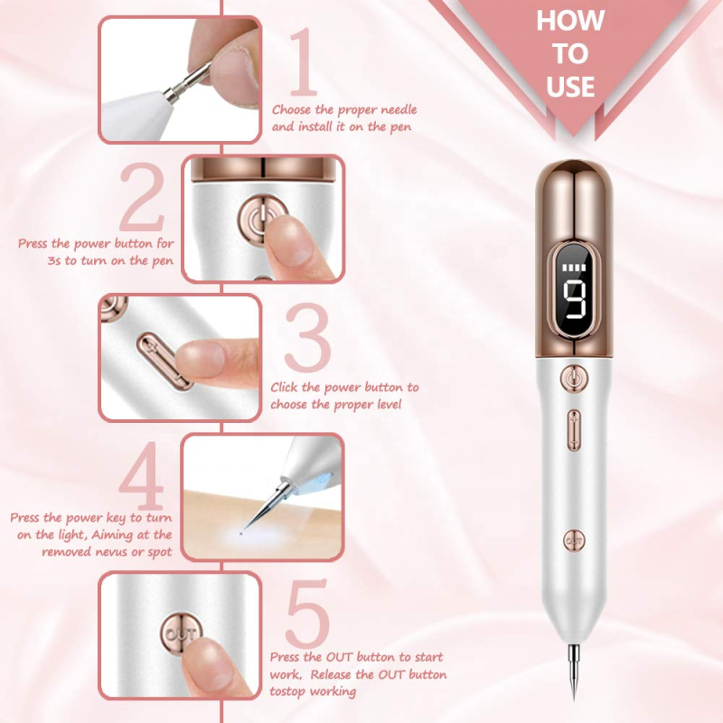 Wireless Rechargeable 9 Speed Plasma Pen Mole Removal Pen Portable Usb Rechargeable Dark Spot Remover for Face Wart