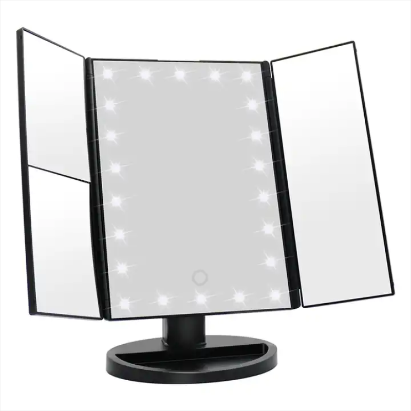 22 Portable Touch Control 2x 3x 10x Magnification Lighted Vanity Mirror Trifold Led Makeup Mirror With Led Light