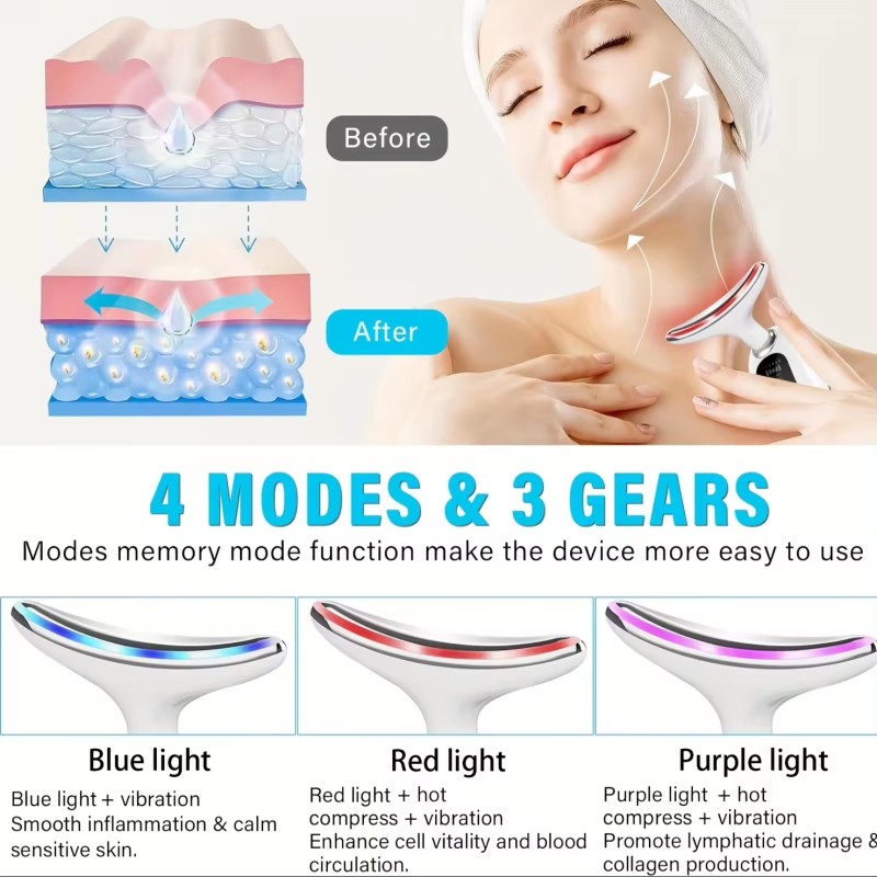 Custom Facial Micro Current Beauty Tool Fade Wrinkles Massage Electronic Rejuvenation Neck Beauty Instrument