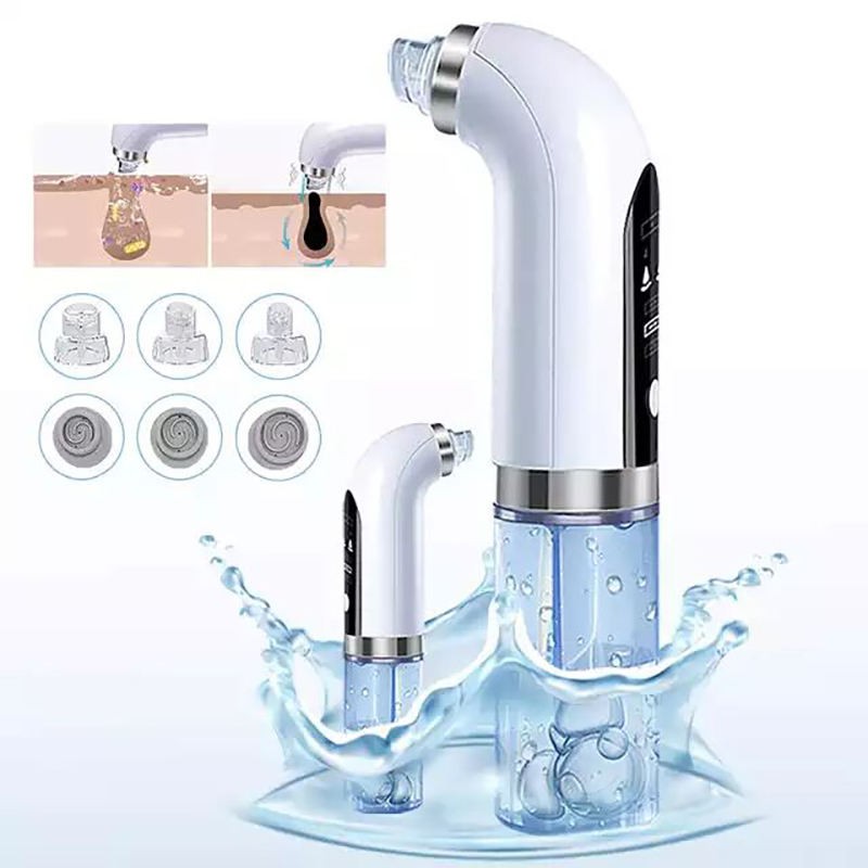 2023 Innovative New Trending Design Pore Cleanser 6 Suction Probes Water Circle Vacuum Blackhead Remover