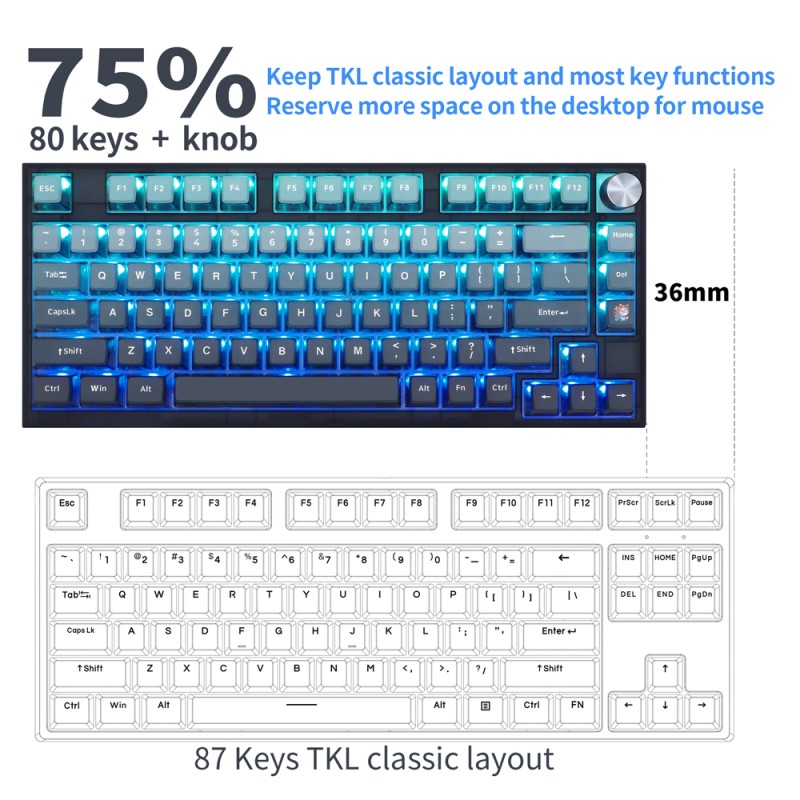 Theme Keyboard Supplier - Skylooy Flash Blue Theme Wireless