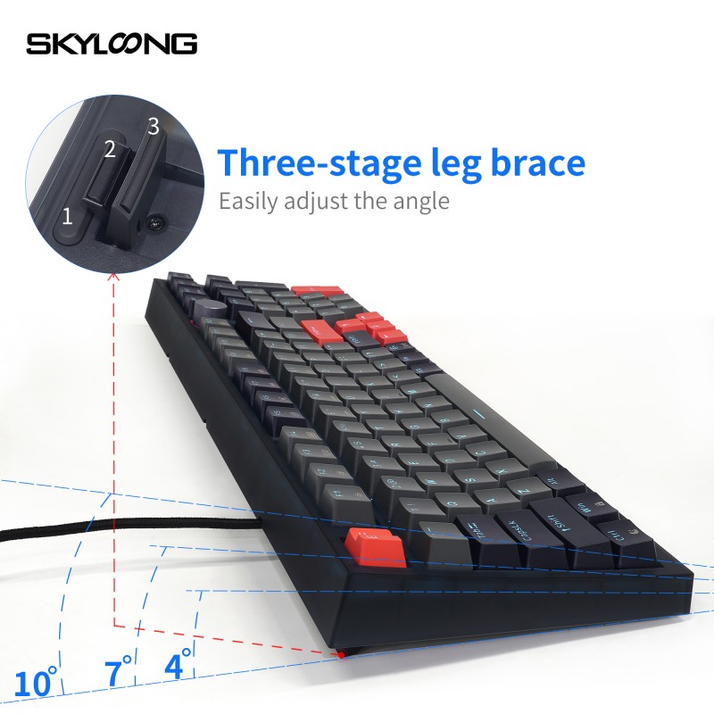 Wireless Keyboard Supplier - SKYLOONG GK980 Black Semi Transparent