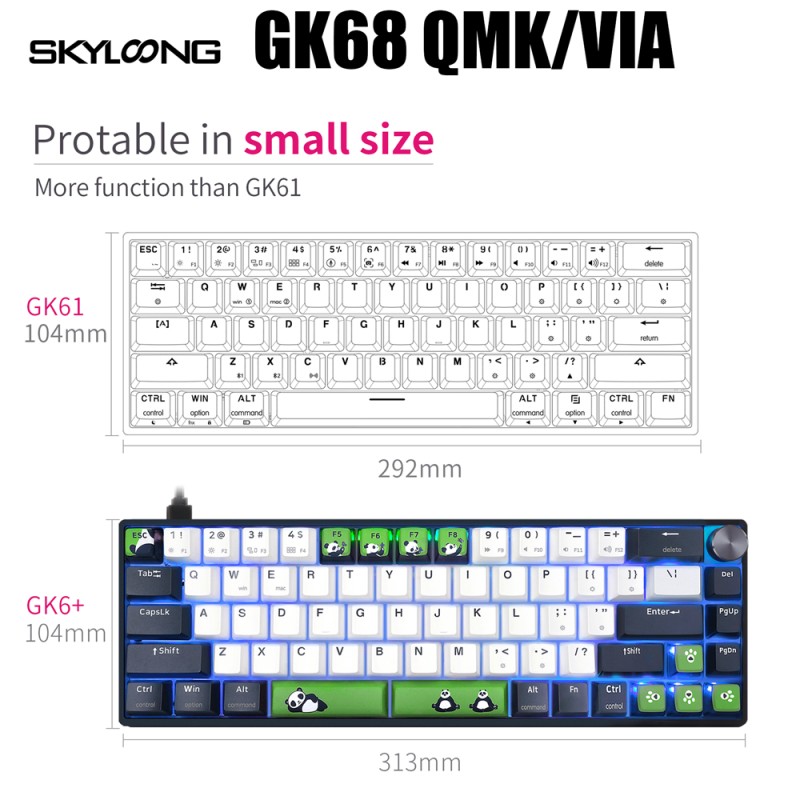 Mechanical Keyboard Supplier - SKYLOONG GK68 QMK/VIA Panda