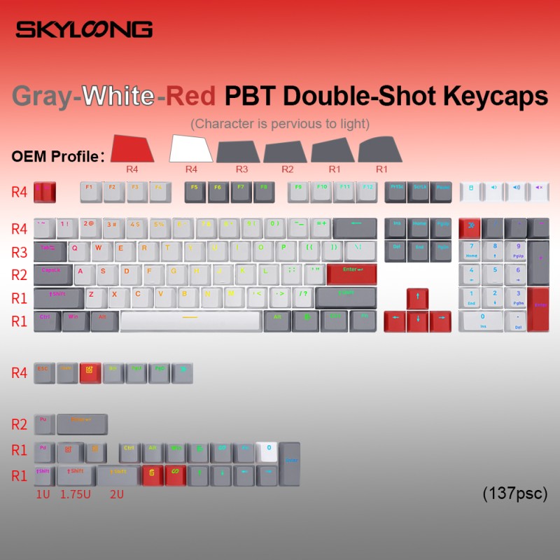 Keycaps Factory - Skyloong Double Shot OEM PBT Dye