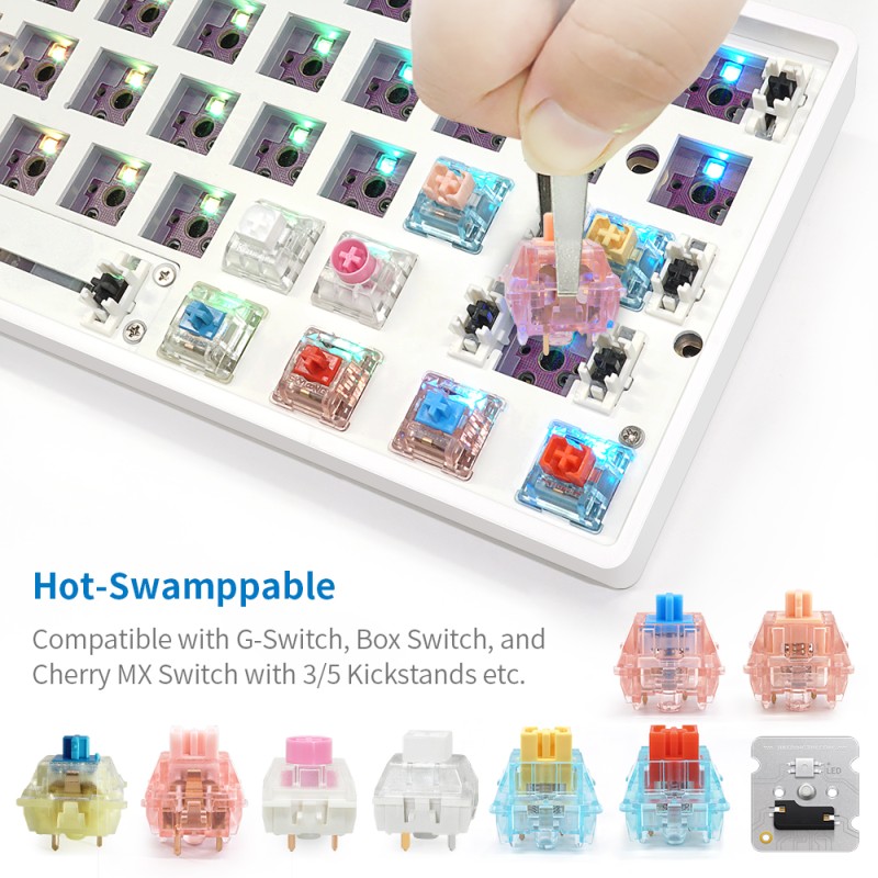 Wooden Case Factory - Customized 61 Keys RGB Hot Swap