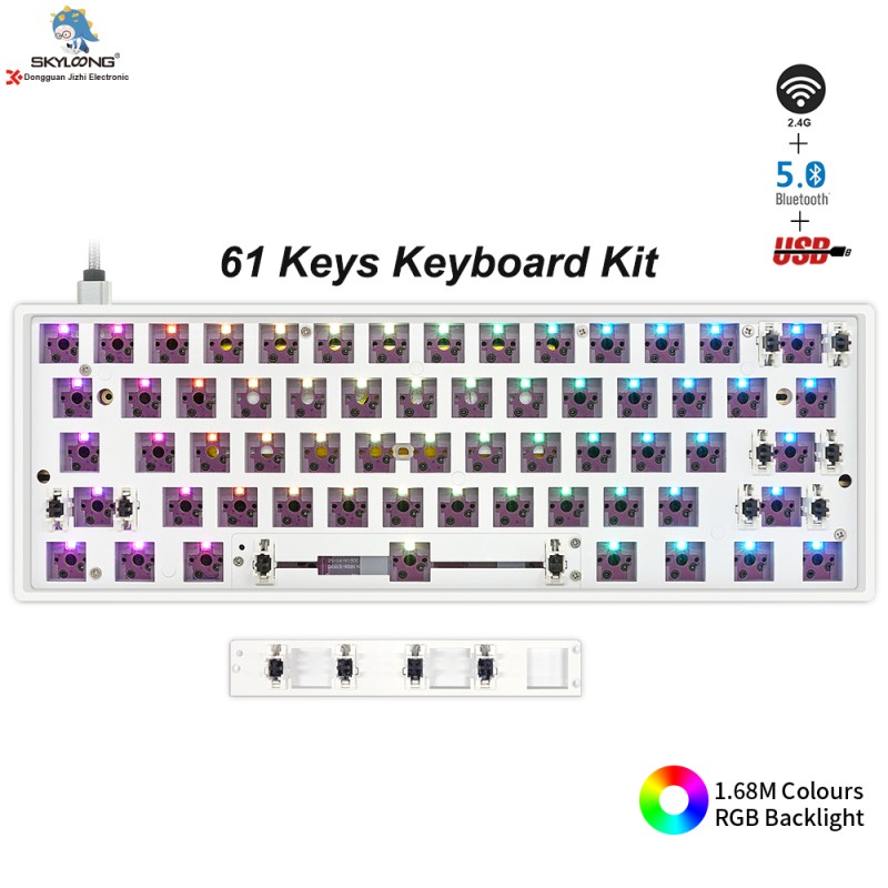 Wooden Case Factory - Customized 61 Keys RGB Hot Swap