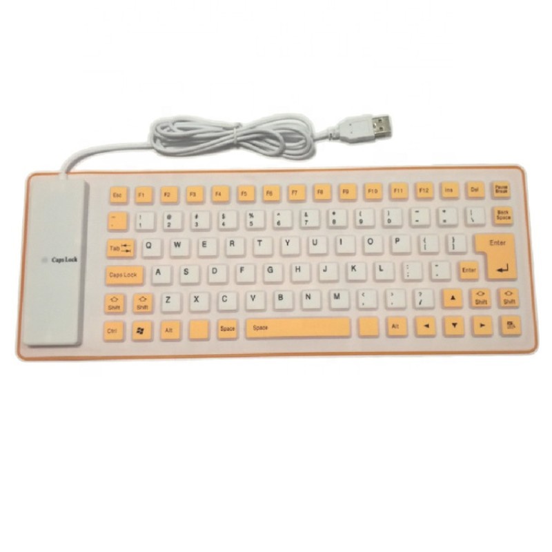 Folding Silicone Keyboard Factory - Portable Waterproof Two-color Game Keyboard