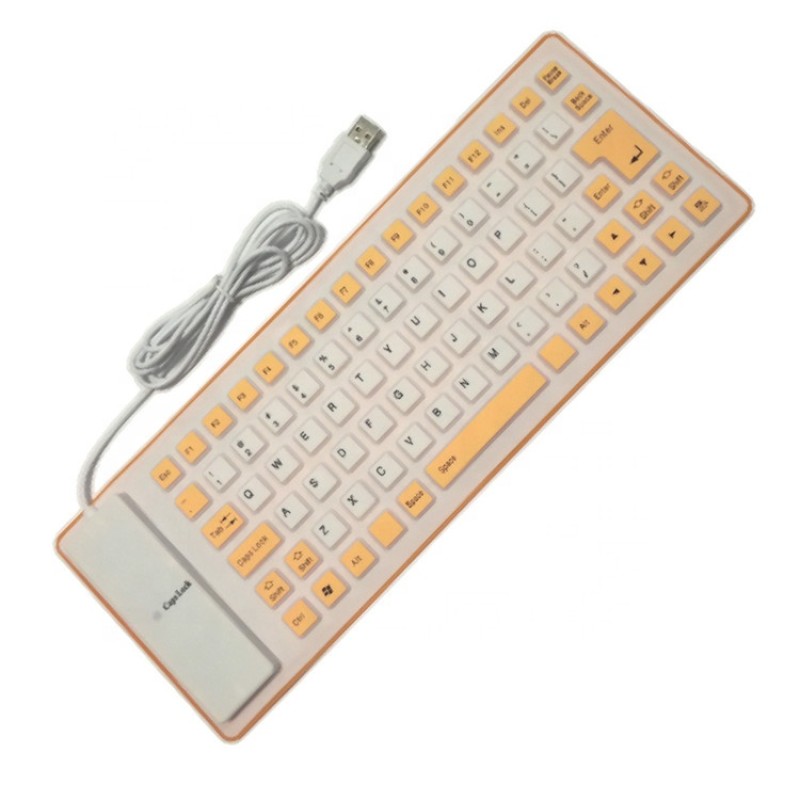 Folding Silicone Keyboard Factory - Portable Waterproof Two-color Game Keyboard