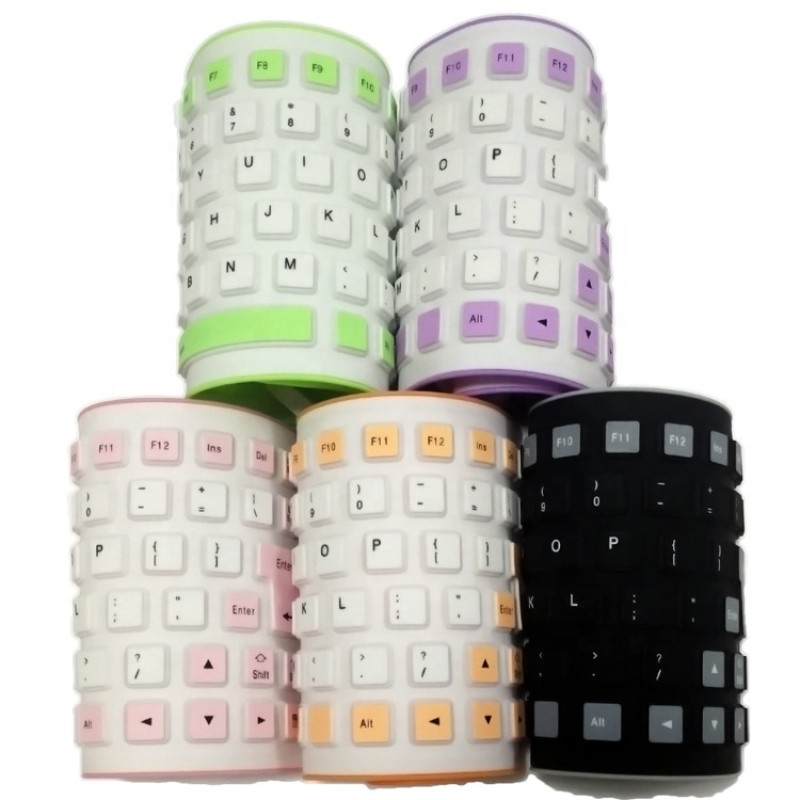 Folding Silicone Keyboard Factory - Portable Waterproof Two-color Game Keyboard