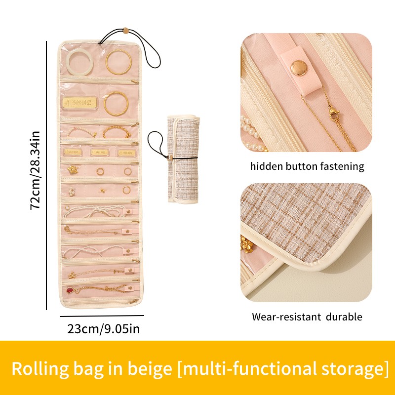 Jewelry Organizer Supplier - Foldable Roll Jewelry Organizer