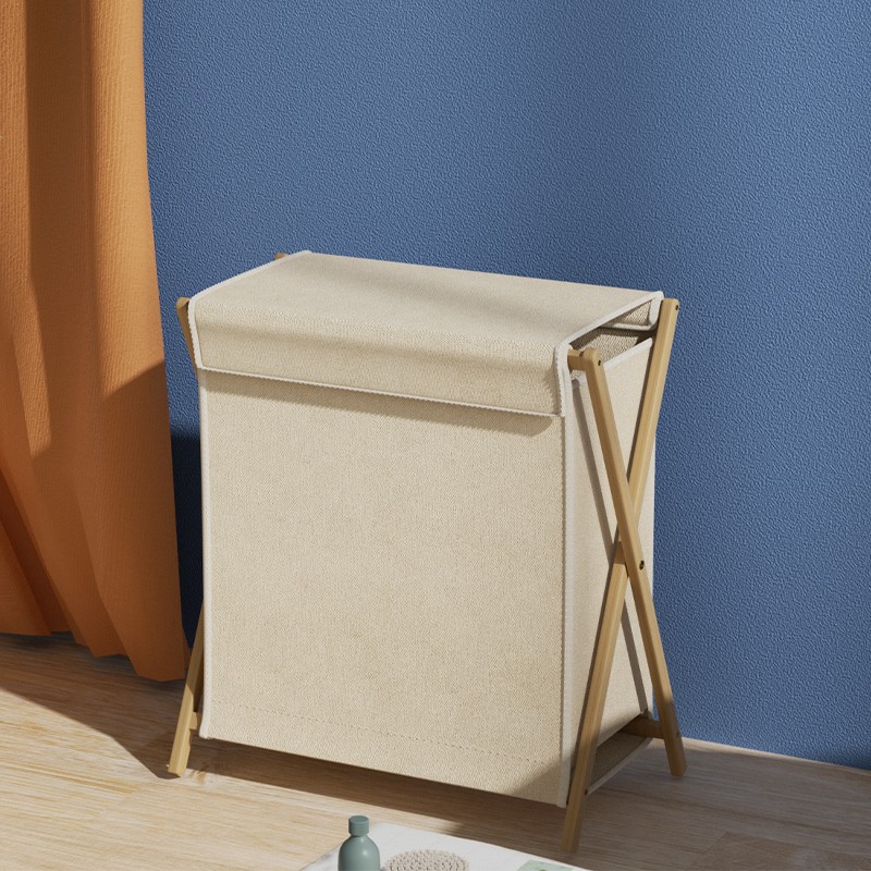 Laundry Basket Supplier - Bamboo Folding with Lid