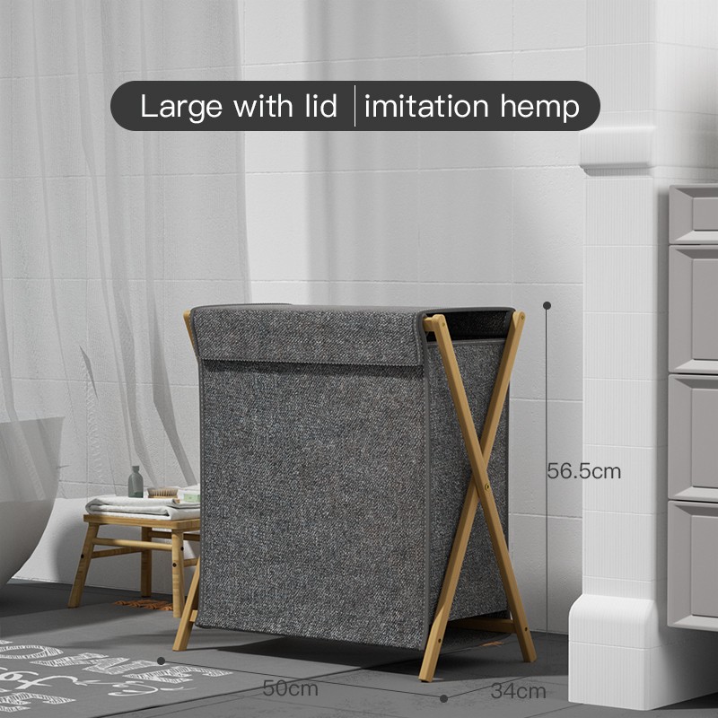 Laundry Basket Supplier - Bamboo Folding with Lid