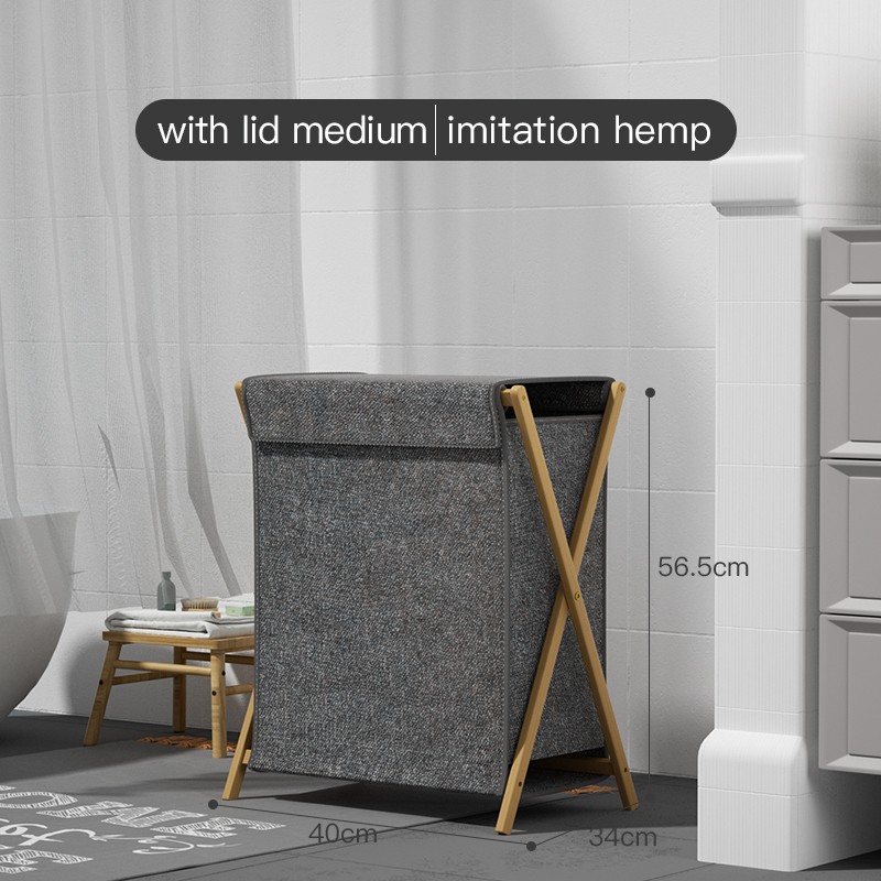 Laundry Basket Supplier - Bamboo Folding with Lid