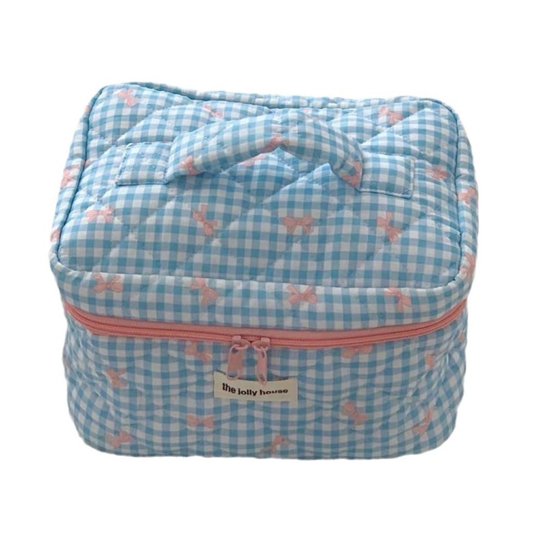 Makeup Bag Factory - Striped Bow Eco-Friendly Polyester