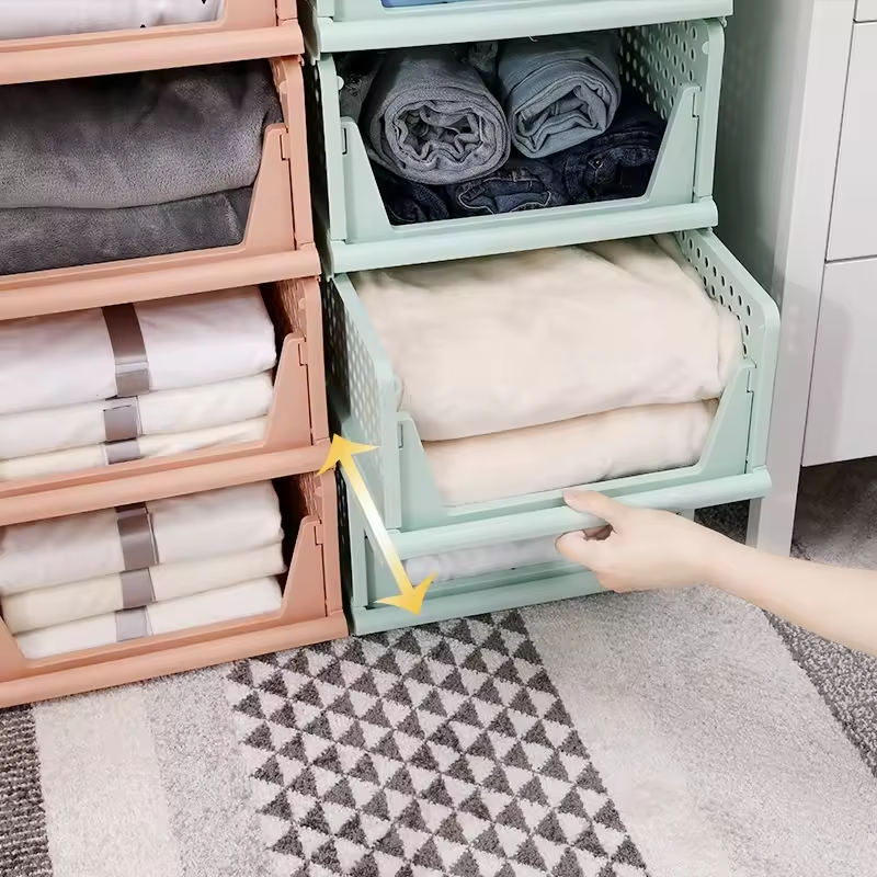 Storage Basket Factory - Stackable Folding Collapsible Drawer Type Container