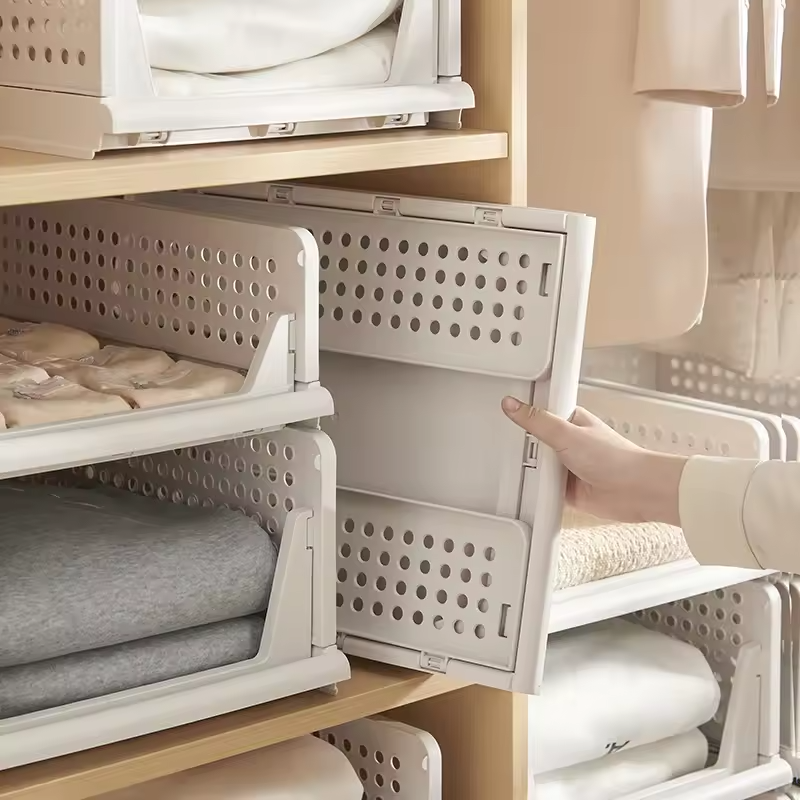 Storage Basket Factory - Stackable Folding Collapsible Drawer Type Container