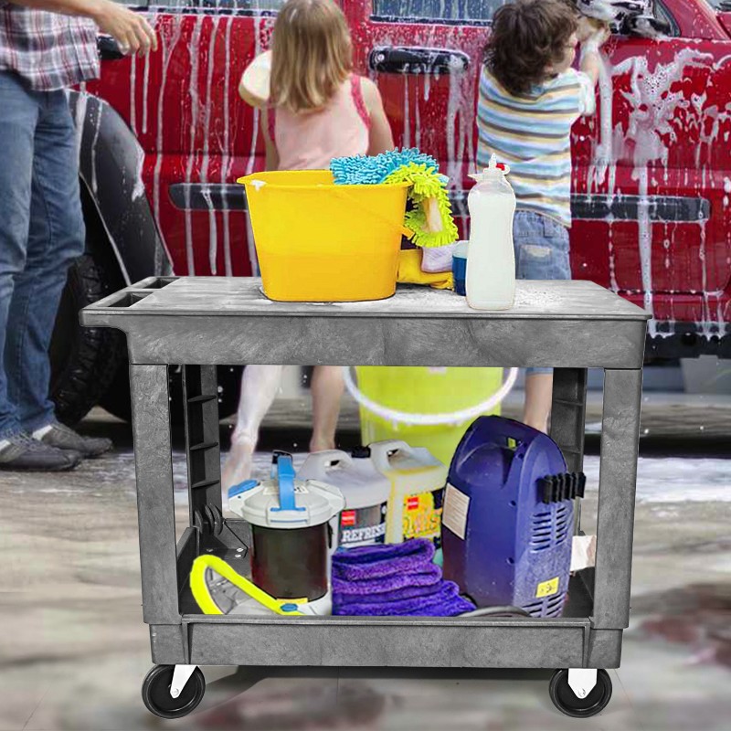 Utility Cart Factory - Office School Mail Room Plastic Shelves Cart