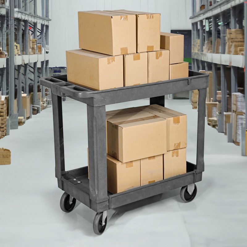 Hand Truck Manufacturer - Four Wheels Green Industrial Plastic Trolley