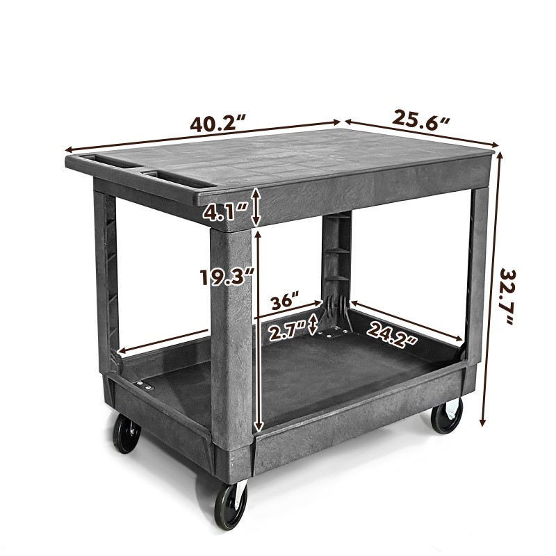 Utility Cart Factory - Office School Mail Room Plastic Shelves Cart