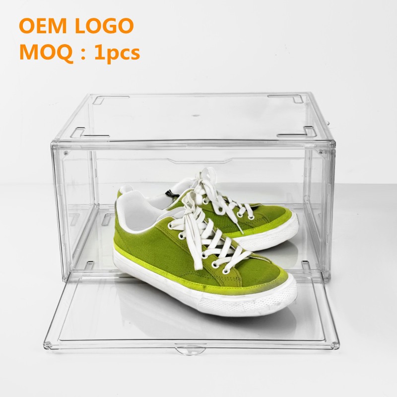 Shoe Box Organizer Factory - USA Hot Sell Transparent Drop Front Plastic