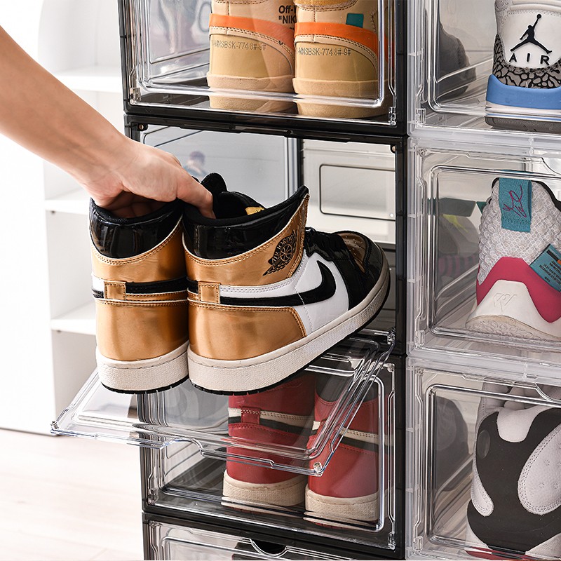 Shoe Storage Container Manufacturer - Front Magnetic Door Dustproof Plastic