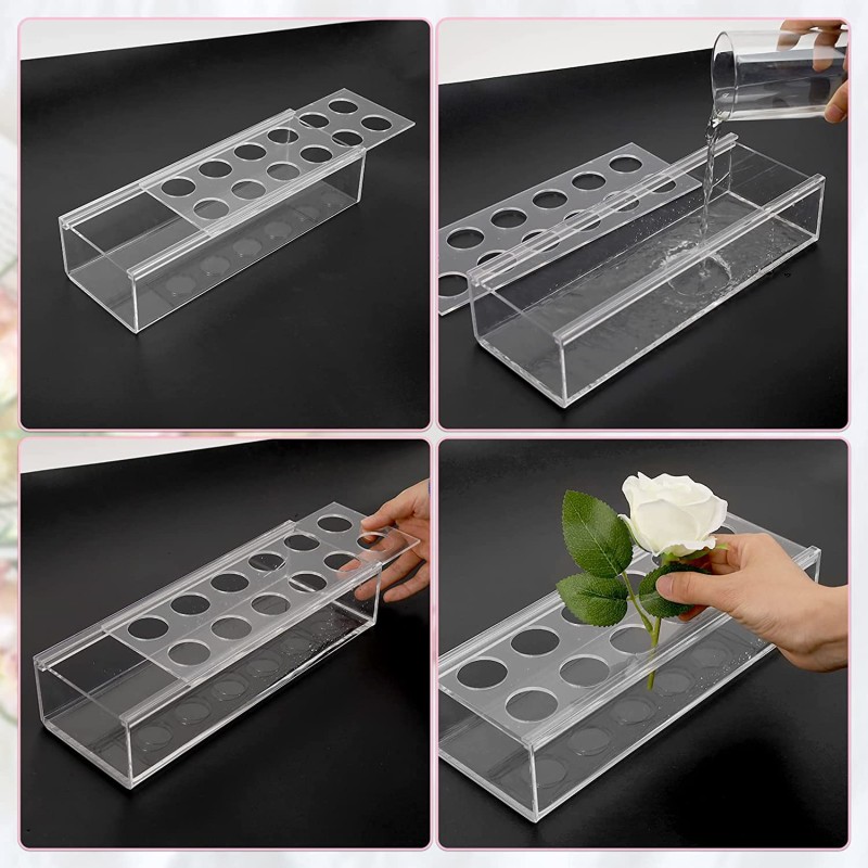 Flower Vase Factory - Clear Acrylic Rectangular Decorative Planter Pot