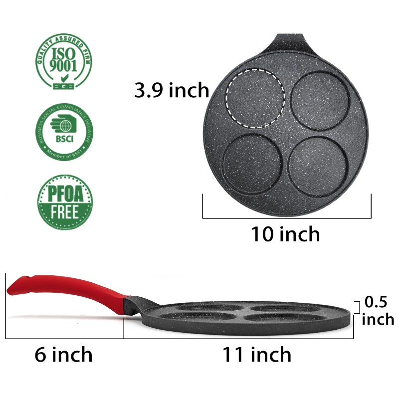 Pancake Pan Manufacturer - Kitchen 4-hole Omelette Aluminum Cookware Sets
