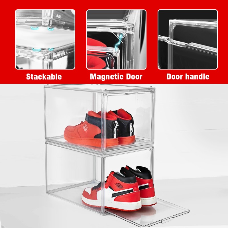 Sneaker Organiser Factory - Magnetic Stackable Transparent Shoe Cabinet