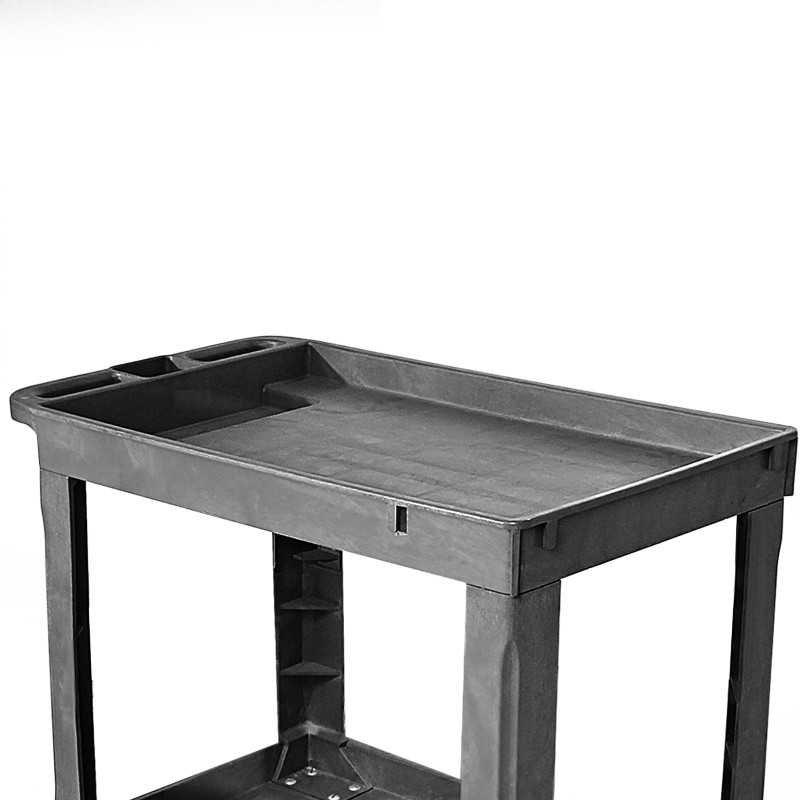 Industrial Cart Factory - Heavy Duty 4 Wheels 2-tier Brown Plastic