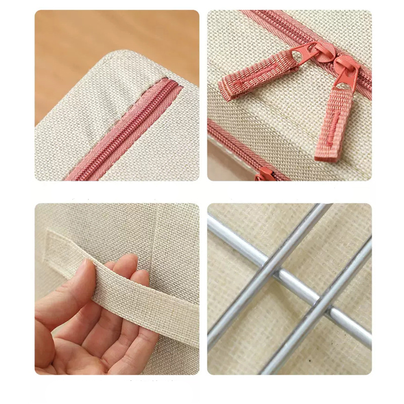 Storage Box Manufacturer - Large Capacity Linen Fabric Foldable Desktop