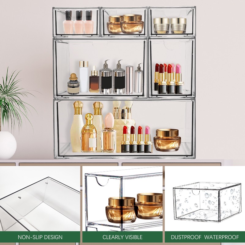 Cosmetic Storage Box Manufacturer - Multi-Size Space-Saving Stackable Clear