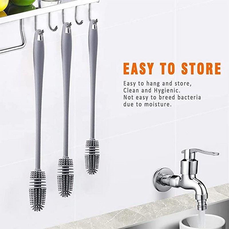 Cleaning Brush Factory - Household Kitchen No Dead Ends Silicone Long-handled