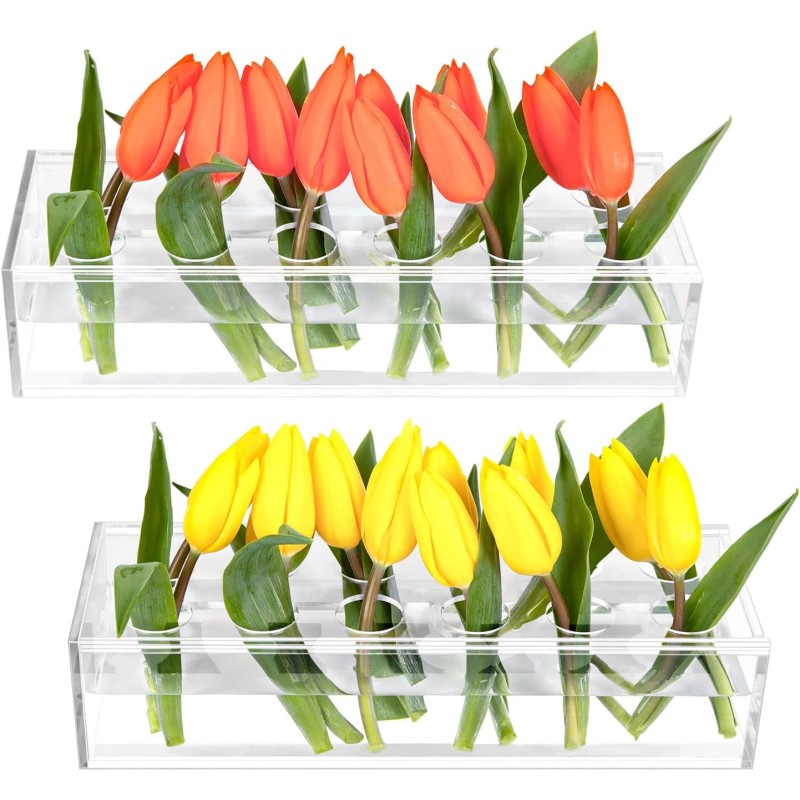 Acrylic Flower Box Manufacturer - Square Clear Rectangular Vases Flower Stand