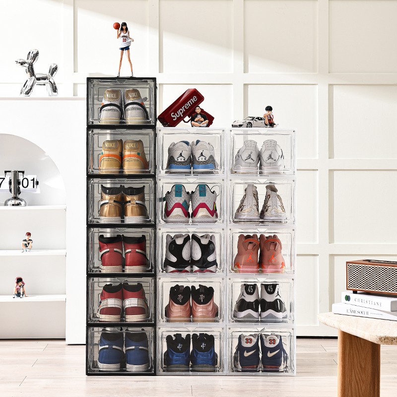 Shoe Storage Container Manufacturer - Front Magnetic Door Dustproof Plastic