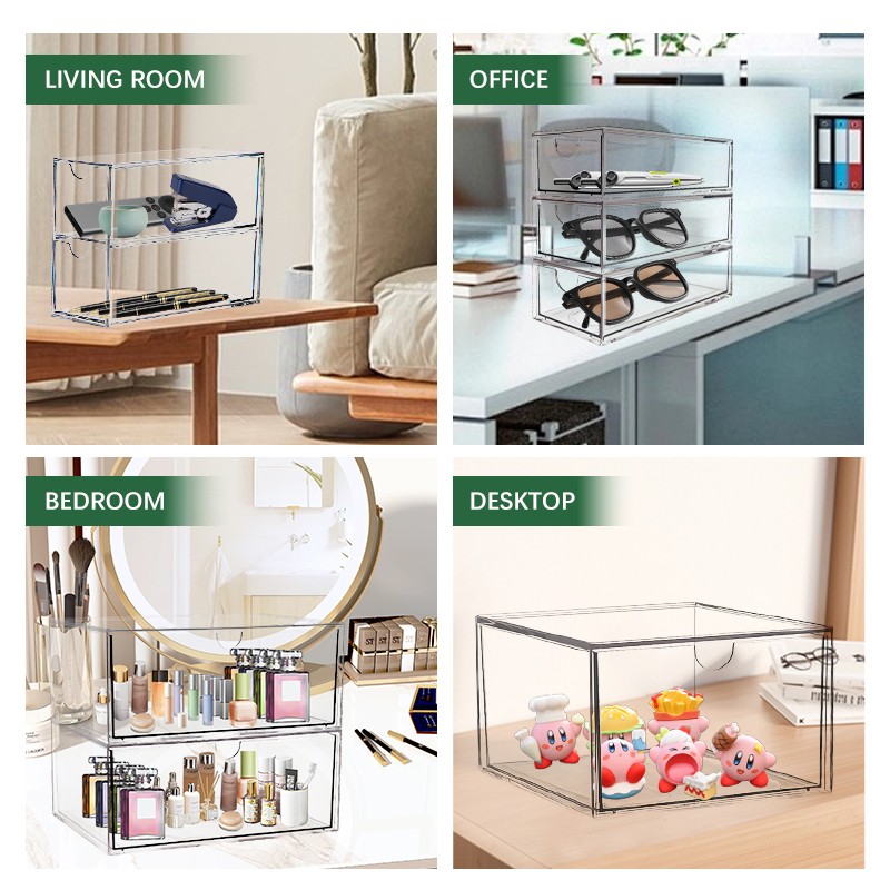 Makeup Brushes Storage Box Factory - Drawer Type Stackable Desktop Plastic