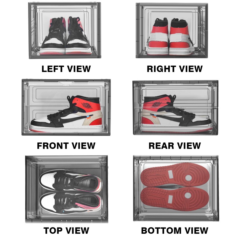 Sneaker Storage Box Manufacturer - 10 Pack Stackable Front Magnetic Door