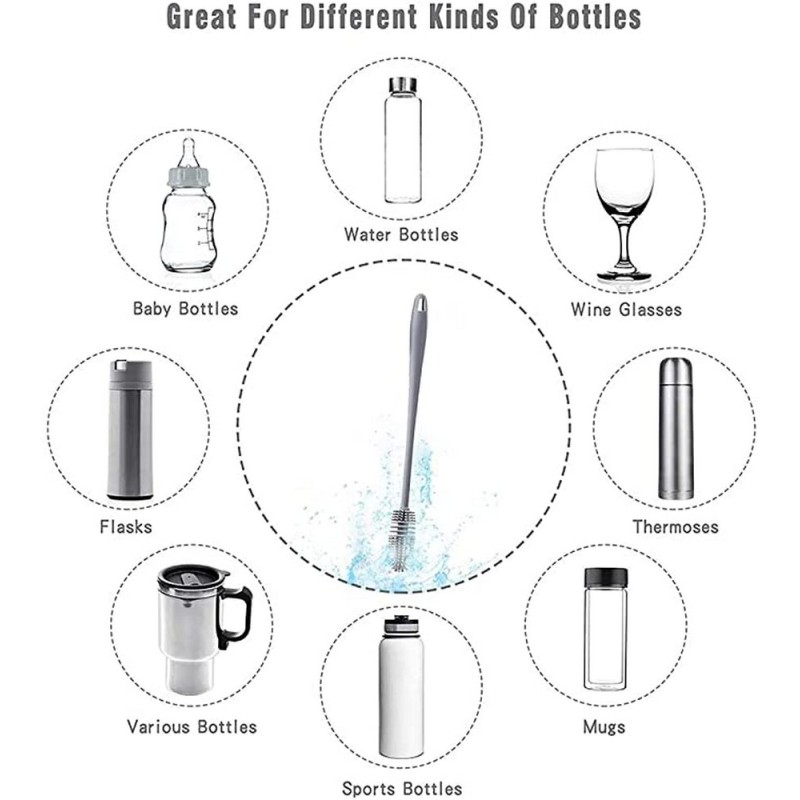 Cleaning Brush Factory - Household Kitchen No Dead Ends Silicone Long-handled