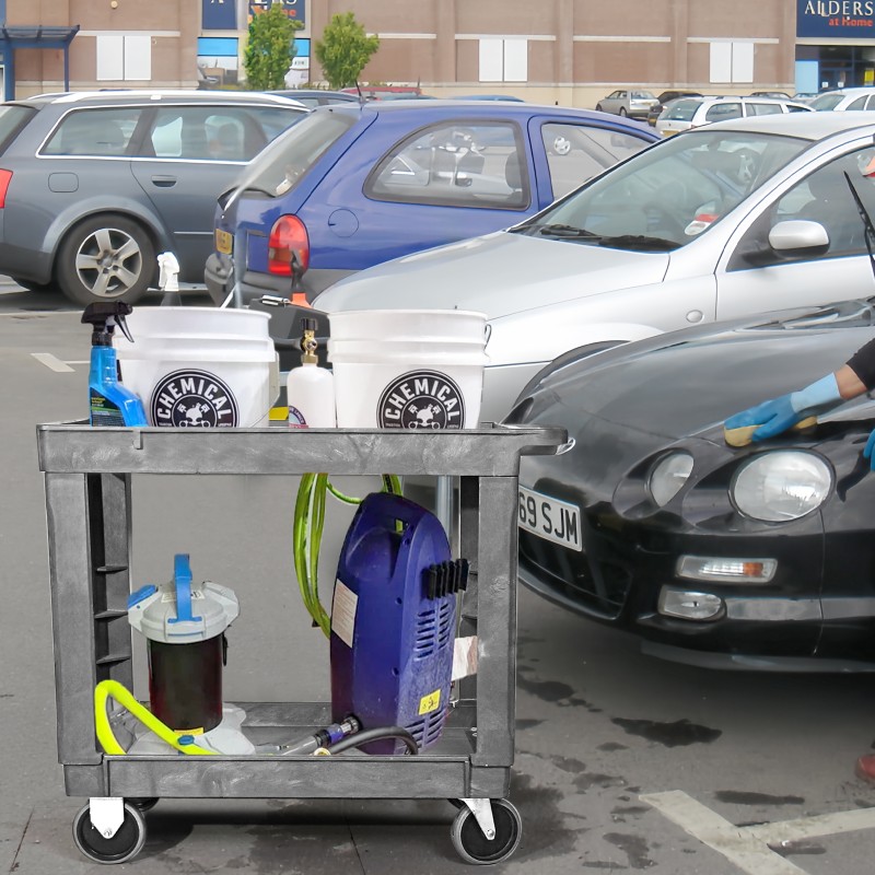 Industrial Cart Factory - Heavy Duty 4 Wheels 2-tier Brown Plastic